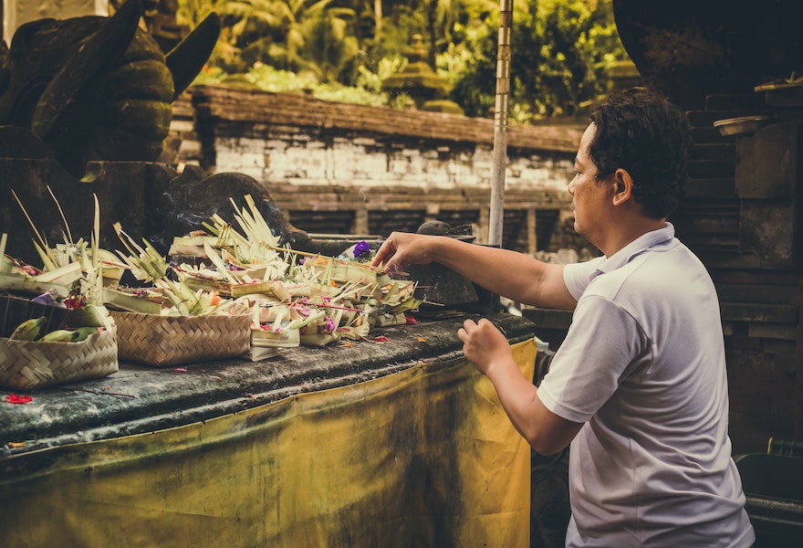 Cook staring at the street food